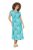 Ulla Popken 848696 Abito midi fantasia con scollo a V Turchese - Vestiti midi - Abiti midi taglie comode