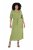 Ulla Popken 848829 Abito midi a maniche corte con coulisse Verde chiaro - Vestiti midi - Abiti midi taglie comode
