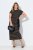 Ulla Popken 848921 Abito in jersey a righe con cintura da annodare Nero - Vestiti maxi - Abiti maxi taglie forti