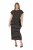 Ulla Popken 848921 Abito in jersey a righe con cintura da annodare Nero - Vestiti maxi - Abiti maxi taglie forti