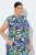 Ulla Popken 848980 Abito chemisier a fiori Lilla - Vestiti midi - Abiti midi taglie comode