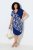 Ulla Popken 849033 Abito in chiffon a maniche corte con scollo a V Blu scuro - Abiti - Vestiti per tutte le taglie