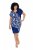 Ulla Popken 849033 Abito in chiffon a maniche corte con scollo a V Blu scuro - Abiti - Vestiti per tutte le taglie