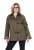 Ulla Popken 849246 Giacca in ecopelle Verde oliva - Giacche - Giacche taglie forti da donna