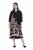 Ulla Popken 849423 Abito a fiori con maniche a 3/4 Nero - Vestiti maxi - Abiti maxi taglie forti
