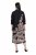 Ulla Popken 849423 Abito a fiori con maniche a 3/4 Nero - Vestiti maxi - Abiti maxi taglie forti