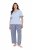 Ulla Popken 849850 Pigiama a quadri Azzurro - Pigiami/Loungewear - 