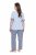 Ulla Popken 849850 Pigiama a quadri Azzurro - Pigiami/Loungewear - 