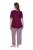 Ulla Popken 849850 Pigiama a quadri Rosso bacca - Pigiami/Loungewear - 