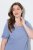 Ulla Popken 850045 Pigiama a maniche corte Azzurro - Pigiami/Loungewear - 