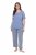 Ulla Popken 850045 Pigiama a maniche corte Azzurro - Pigiami/Loungewear - 