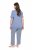 Ulla Popken 850045 Pigiama a maniche corte Azzurro - Pigiami/Loungewear - 