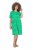 Ulla Popken 850204 Abito in jersey a maniche corte con scollo a V Verde - Abiti in jersey - 