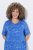 Ulla Popken 850204 Abito t-shirt fantasia con volant Blu - Abiti in jersey - 