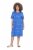 Ulla Popken 850204 Abito t-shirt fantasia con volant Blu - Abiti in jersey - 