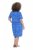 Ulla Popken 850204 Abito t-shirt fantasia con volant Blu - Abiti in jersey - 