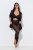 Ulla Popken 850264 Collant senza piede fantasia Nero - Collant & calzini - 