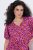 Ulla Popken 850346 Abito fantasia con scollo a V Rosa - Vestiti midi - Abiti midi taglie comode