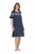 Ulla Popken 850401 Camicia da notte a fiori Blu scuro - Camicie da notte - 