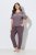 Ulla Popken 850403 Pigiama a fiori Marrone - Pigiami/Loungewear - 