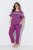 Ulla Popken 850403 Pigiama a fiori Viola - Pigiami/Loungewear - 