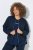 Ulla Popken 851040 Felpa con zip Blu scuro - Felpe - Felpe girocollo da donna taglie forti
