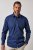 JP1880 851055 Camicia business fantasia no-stiro manica lunga Blu scuro TALL - TALL camicie - Camicie TALL per uomo alto