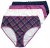 Ulla Popken 851070 Slip a quadri in cotone biologico confezione da 5 Viola - Slip - 