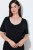 Ulla Popken 851237 Camicia da notte a righe Nero - Camicie da notte - 
