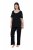 Ulla Popken 851245 Pigiama a righe Nero - Pigiami/Loungewear - 