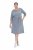 Ulla Popken 851666 Abito midi a righe con maniche a 3/4 Grigio melange - Vestiti midi - Abiti midi taglie comode