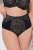 Ulla Popken 851700 Slip a quadri a vita alta con pizzo Nero - Slip - 