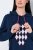 Ulla Popken 851749 Abito da casa a quadri con cappuccio Blu scuro - Pigiami/Loungewear - 