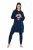 Ulla Popken 851749 Abito da casa a quadri con cappuccio Blu scuro - Pigiami/Loungewear - 