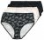 Ulla Popken 851752 Slip a righe confezione da 5 Nero - Slip - 