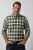 JP1880 851877 Camicia in flanella a quadri a maniche lunghe Verde scuro TALL - TALL camicie - Camicie TALL per uomo alto