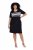 Ulla Popken 852079 Abito t-shirt a righe Nero - Abiti - Vestiti per tutte le taglie