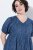 Ulla Popken 852214 Abito midi a righe Blu scuro - Vestiti midi - Abiti midi taglie comode