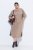 Ulla Popken 852288 Abito midi a maniche corte con cintura da annodare Marrone chiaro - Vestiti midi - Abiti midi taglie comode