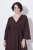 Ulla Popken 852307 Abito a portafoglio a maniche lunghe Marrone mogano - Vestiti midi - Abiti midi taglie comode