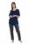 Ulla Popken 852577 Pigiama fantasia Blu scuro - Pigiami/Loungewear - 