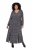 Ulla Popken 852606 Abito lungo fantasia Nero - Vestiti maxi - Abiti maxi taglie forti