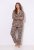 Ulla Popken 852649 Pigiama fantasia con collo a camicia Marrone - Pigiami/Loungewear - 