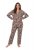 Ulla Popken 852649 Pigiama fantasia con collo a camicia Marrone - Pigiami/Loungewear - 