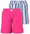 Ulla Popken 852752 Pantaloncini del pigiama a righe confezione da 2 Rosa - Pigiami/Loungewear - 