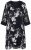 Ulla Popken 852959 Abito a fiori con maniche a 3/4 Nero - Vestiti midi - Abiti midi taglie comode