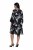 Ulla Popken 852959 Abito a fiori con maniche a 3/4 Nero - Vestiti midi - Abiti midi taglie comode