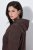 Ulla Popken 853577 Giacca in pile di maglia con cappuccio e stampa Marrone mogano - Abbigliamento in pile - 