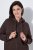 Ulla Popken 853577 Giacca in pile di maglia con cappuccio e stampa Marrone mogano - Abbigliamento in pile - 