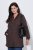 Ulla Popken 853577 Giacca in pile di maglia con cappuccio e stampa Marrone mogano - Abbigliamento in pile - 